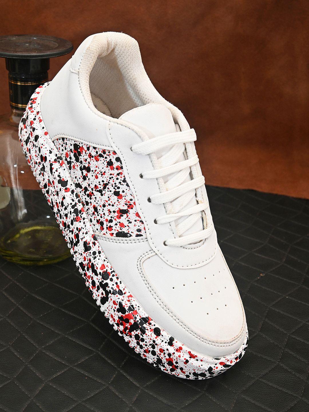 roadster women white printed casual sneakers