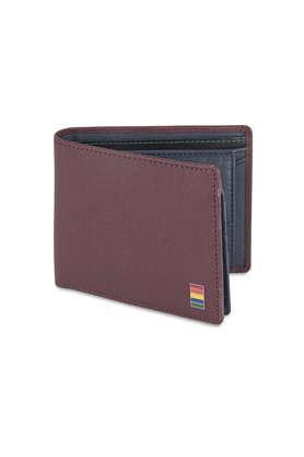 roan leather casual multicard coin wallet - wine