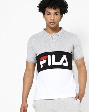 robbie brand print polo t-shirt