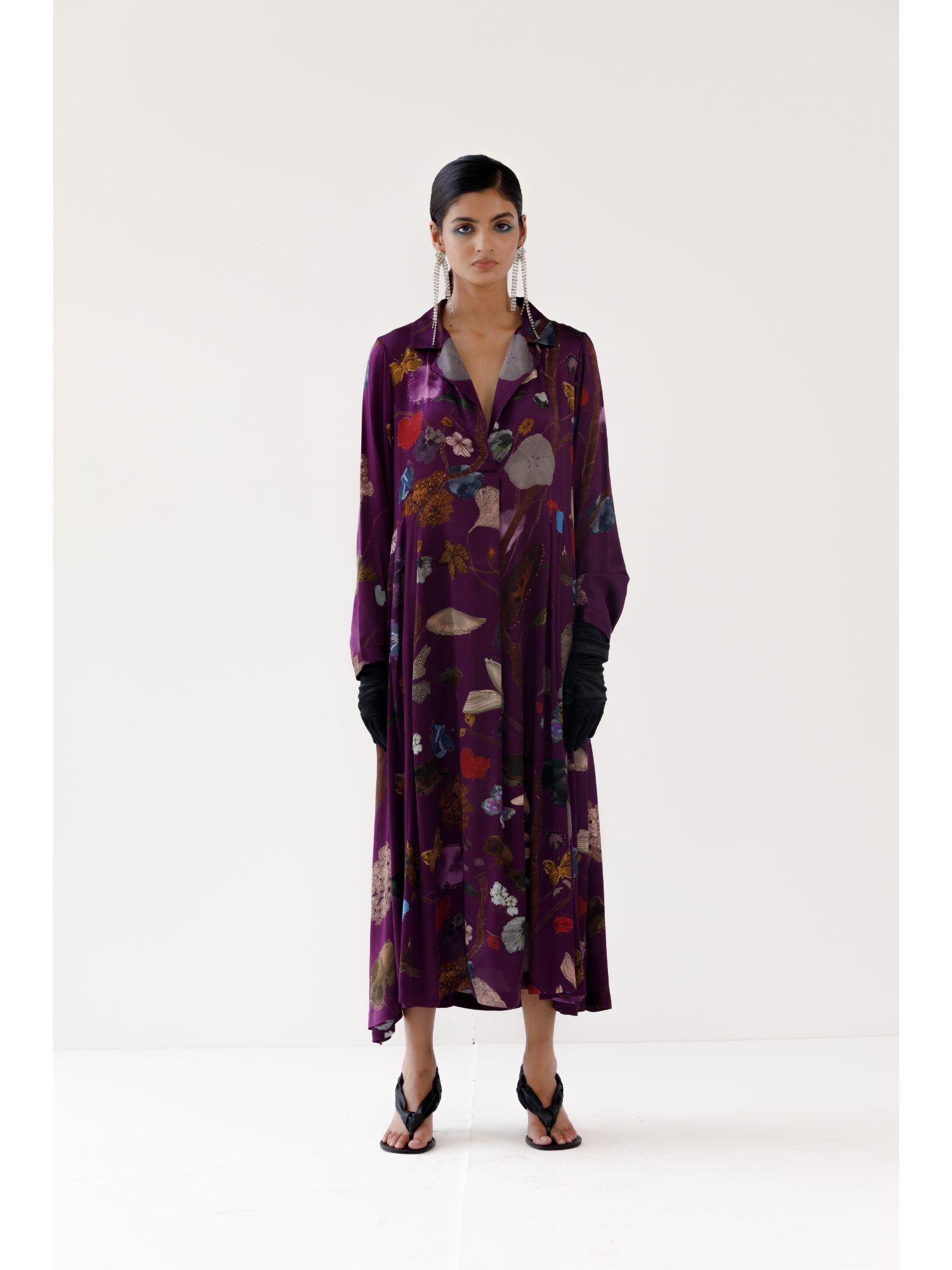 robbin midi dress - purple