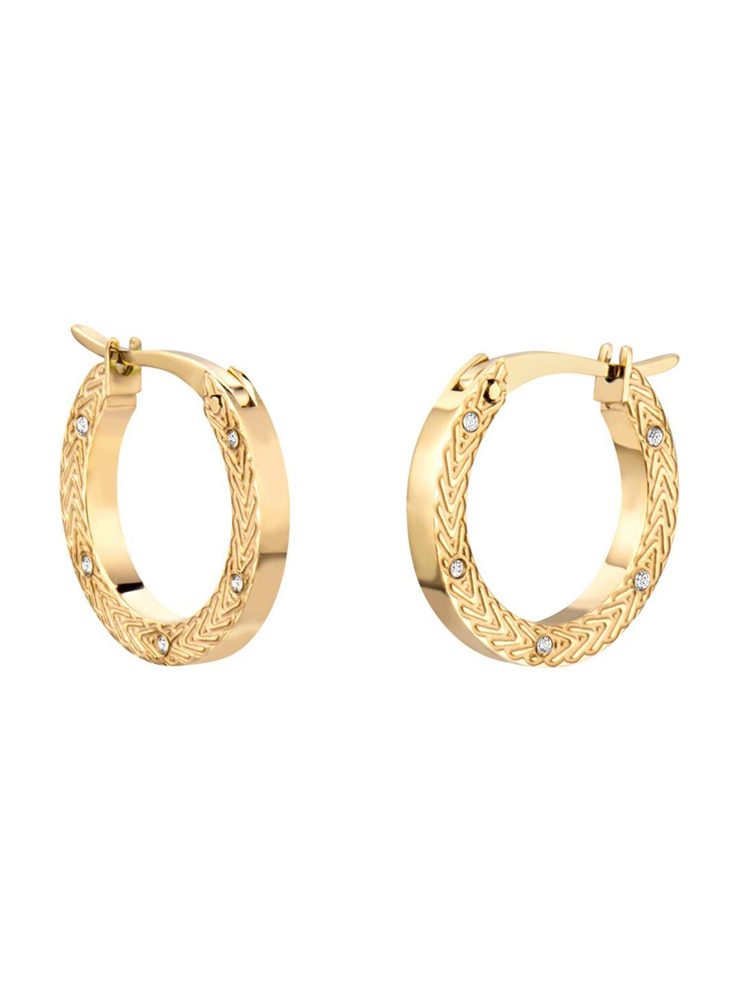 roberto cavalli gold-plated circular hoop earrings