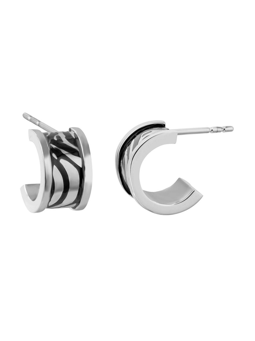 roberto cavalli silver-plated crescent half hoop earrings