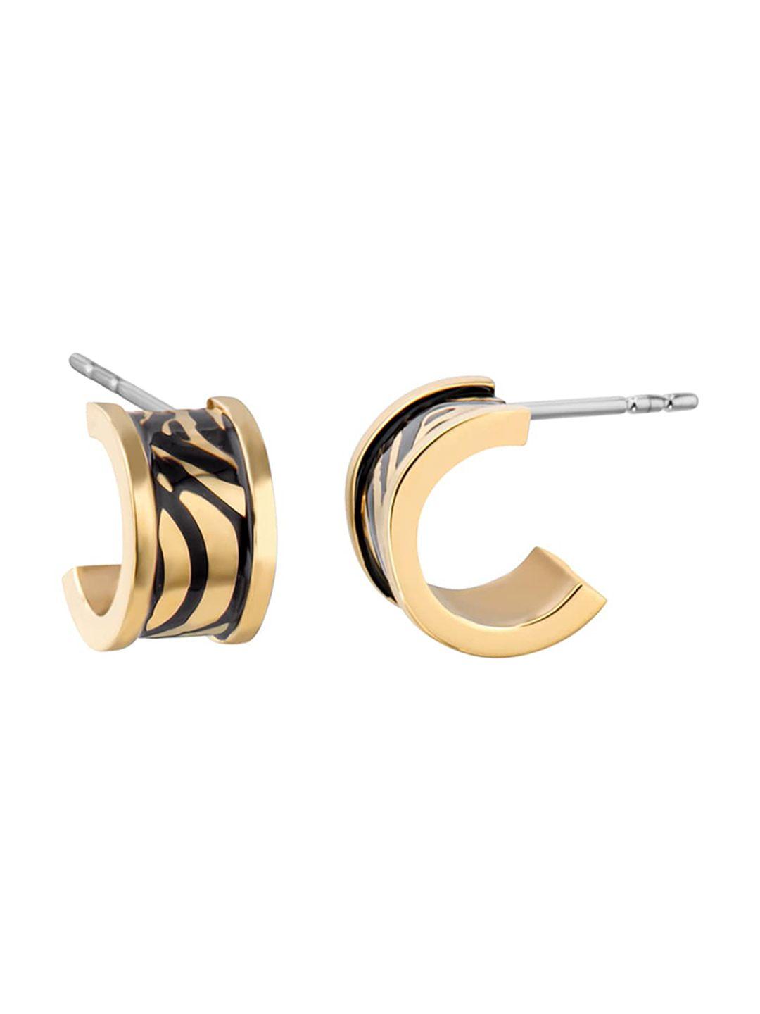 roberto cavalli stainless steel contemporary half hoop earrings