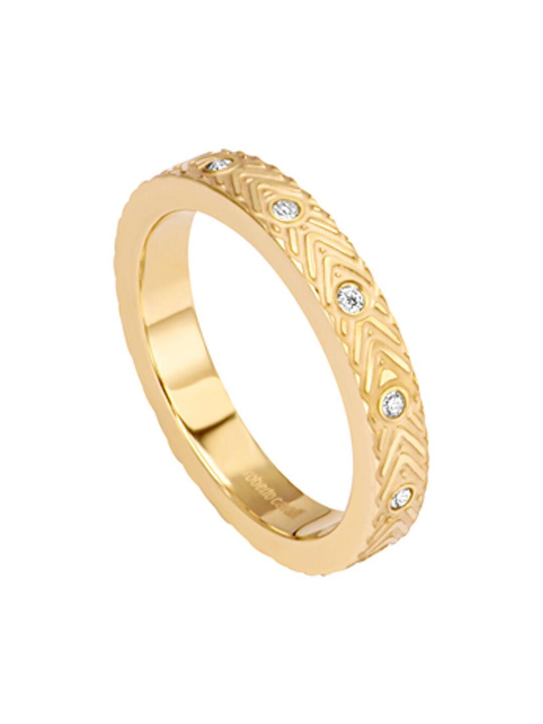 roberto cavalli gold-plated love finger ring