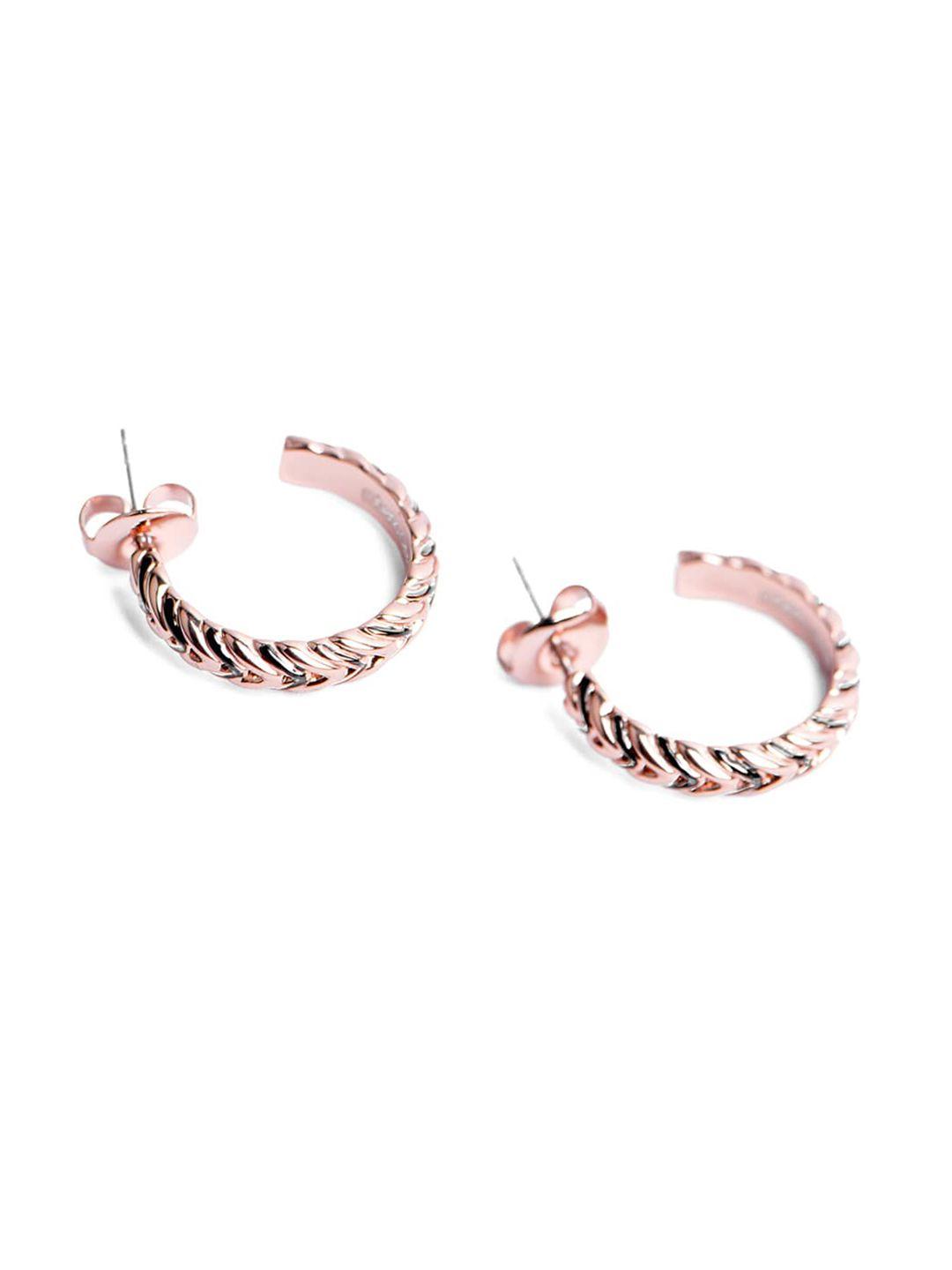 roberto cavalli rose gold plated circular half hoop earrings