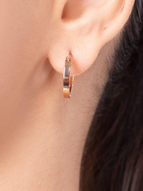 roberto cavalli rose gold rc love hoop earrings for women