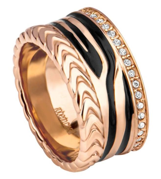 roberto cavalli rose gold zebra 2 ring