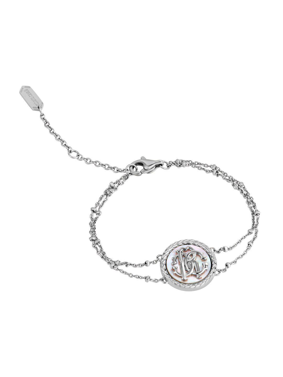 roberto cavalli women silver-plated link bracelet