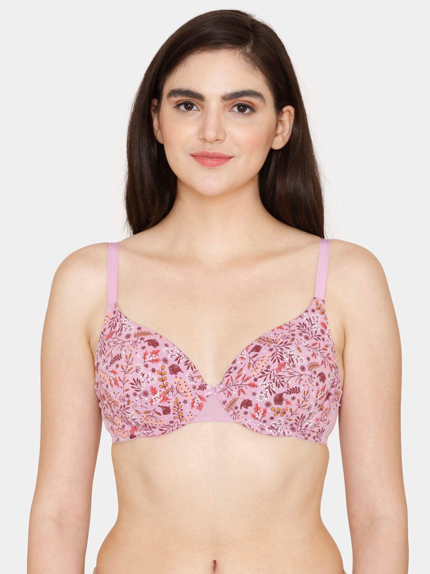 robins song padded non wired 3-4th coverage t-shirt bra - violet tulip