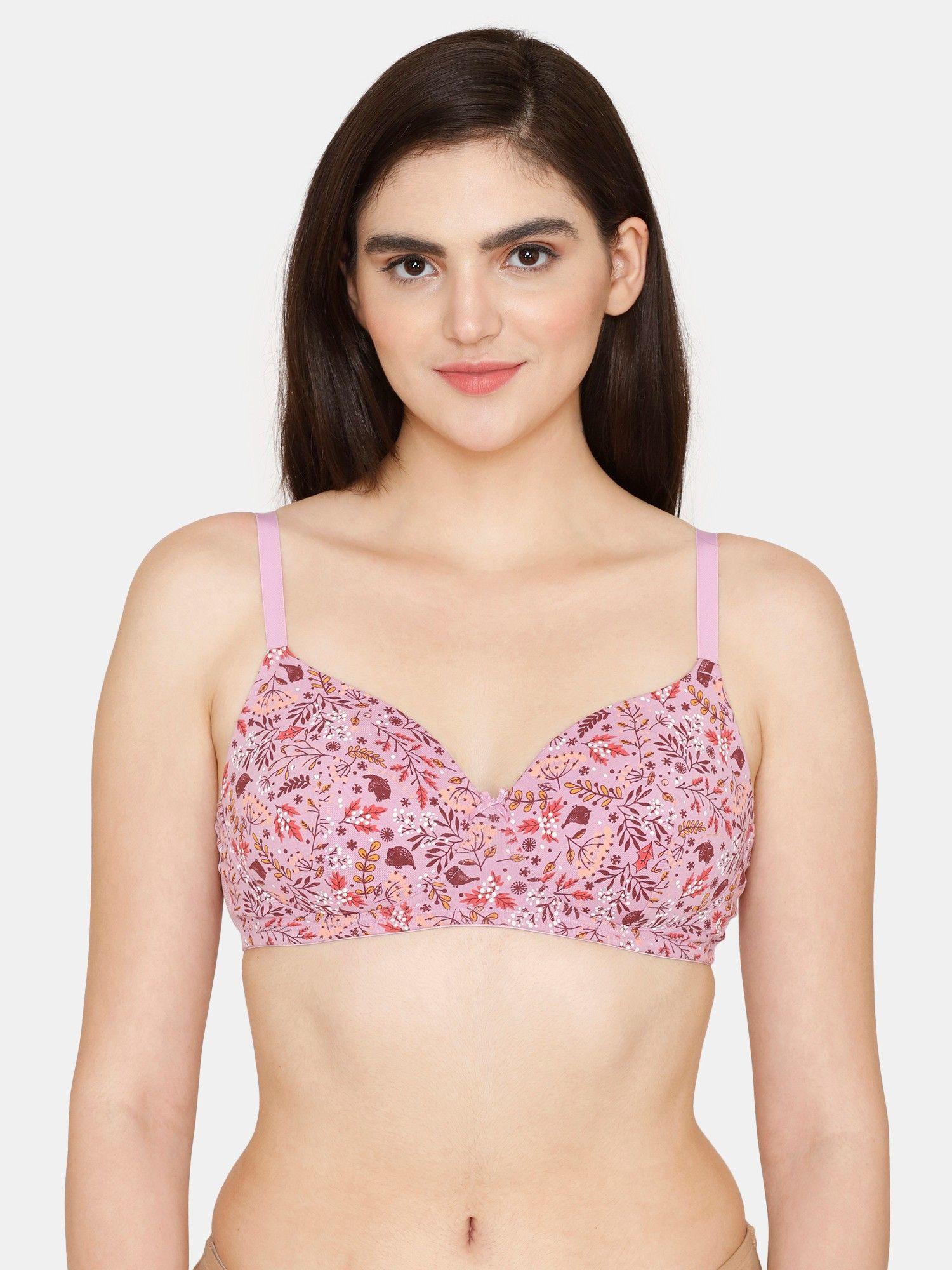 robins song padded non wired 3-4th coverage t-shirt bra - violet tulip