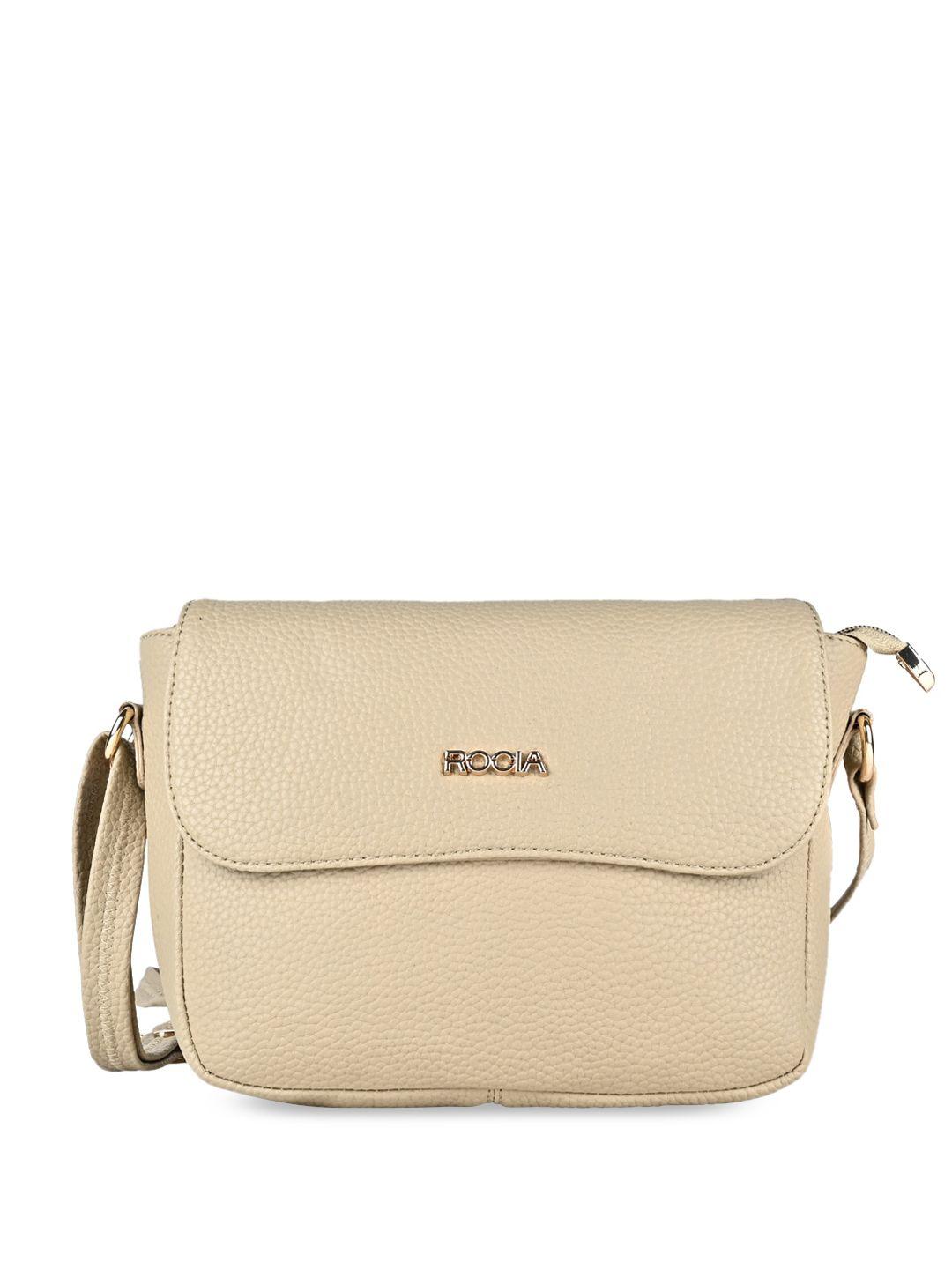 rocia beige textured structured sling bag