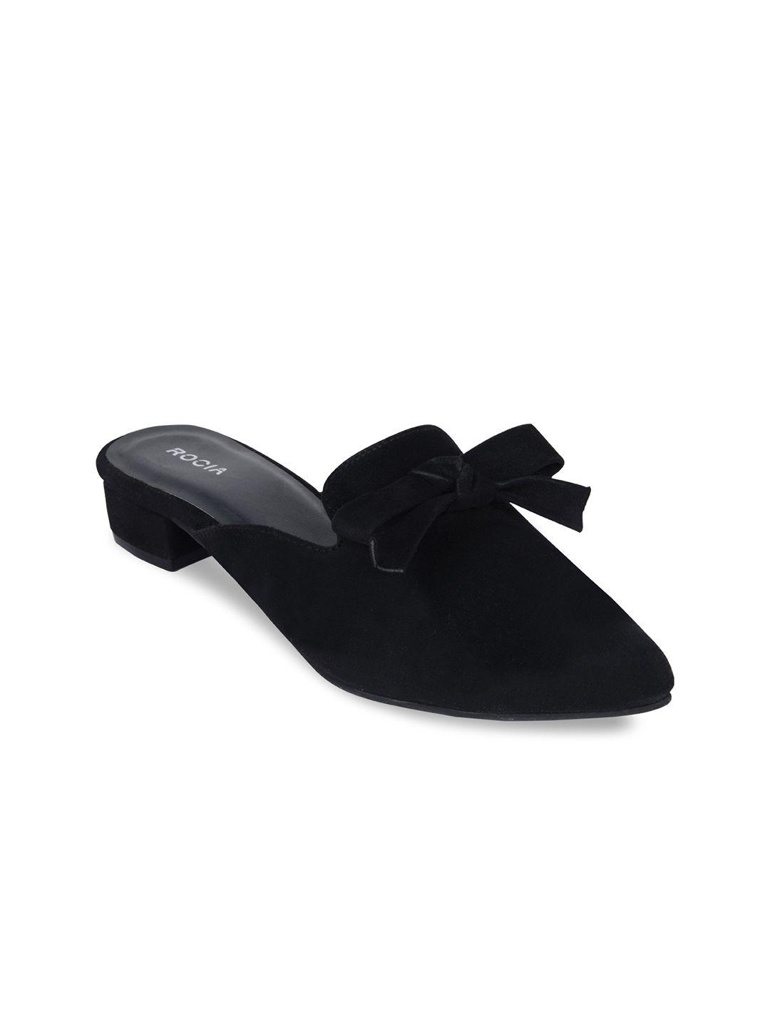 rocia black solid kitten heel sandals