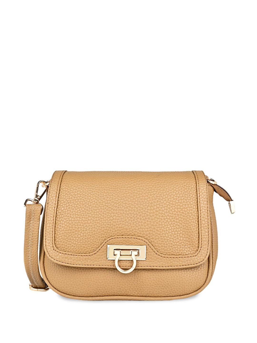 rocia pu structured sling bag with buckle detail