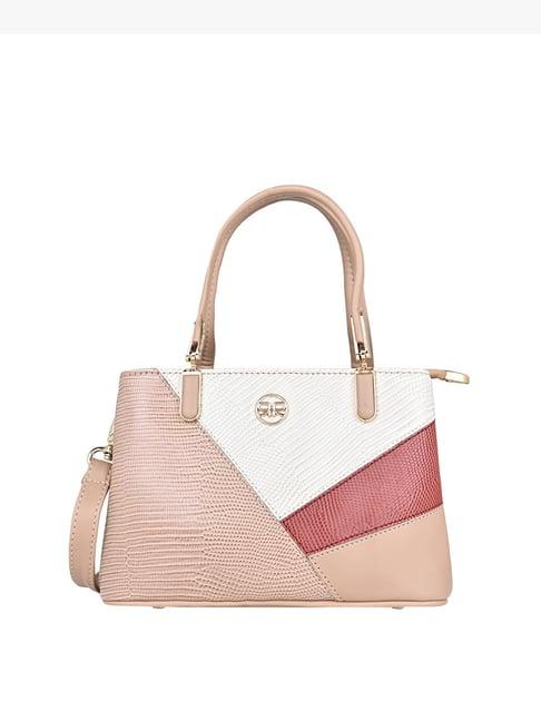 rocia by regal beige pu color block handbag