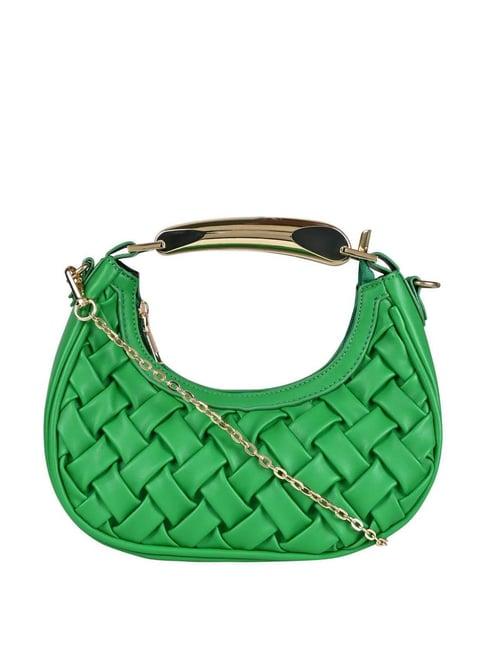 rocia by regal green textured medium handbag