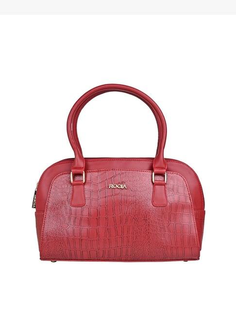 rocia by regal maroon pu textured handbag