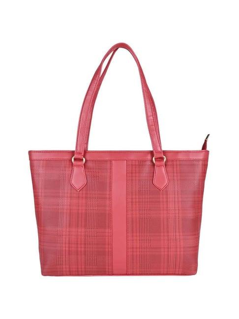 rocia by regal red checks medium tote handbag