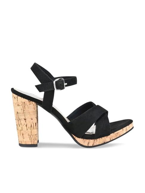 rocia by regal women's black ankle strap sandals