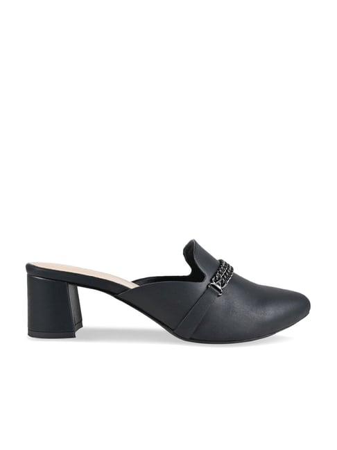 rocia by regal women's black mule shoes
