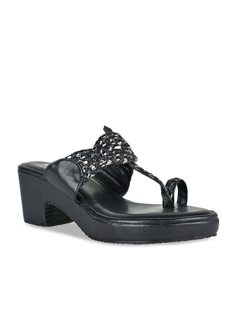 rocia by regal women's black toe ring sandals