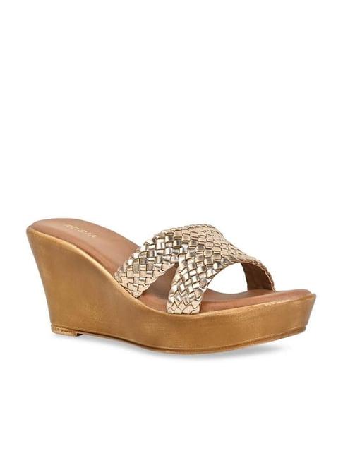 rocia by regal women's rose gold casual wedges