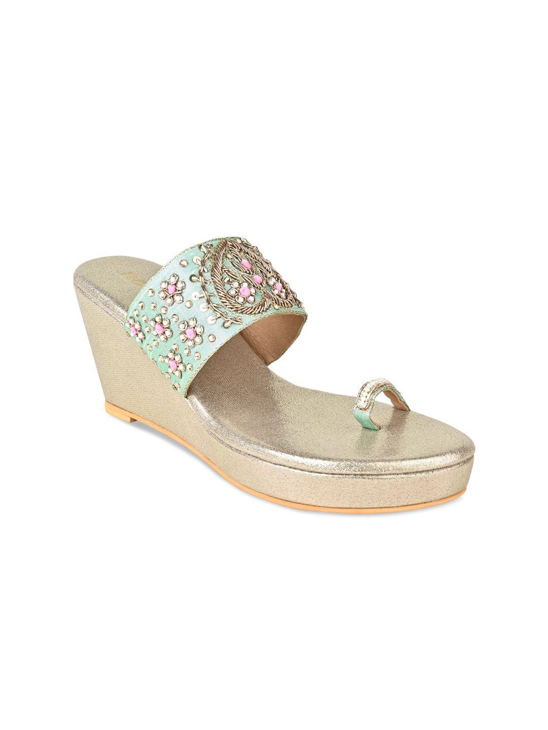 rocia embellished ethnic wedge heels