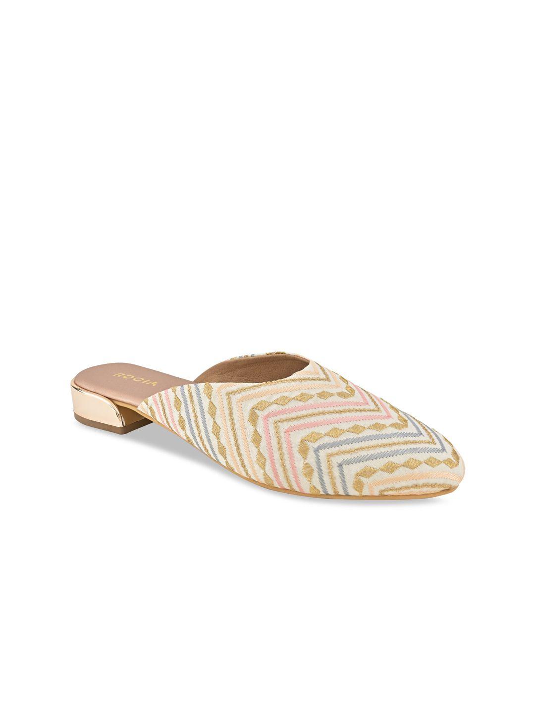 rocia embroidered round toe mules