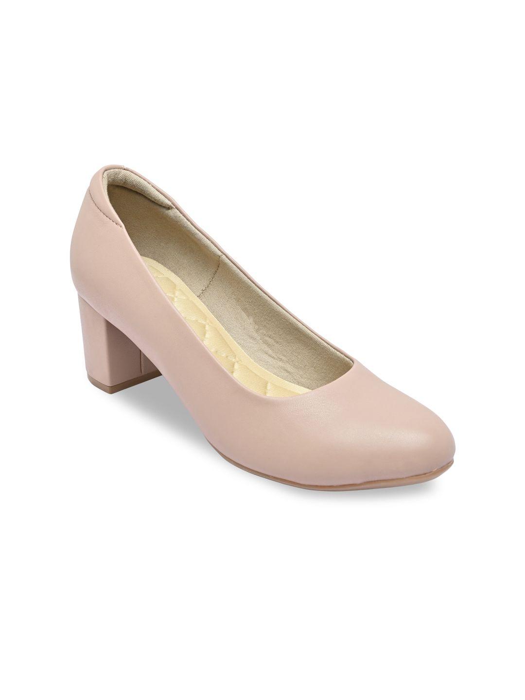 rocia nude-coloured block pumps