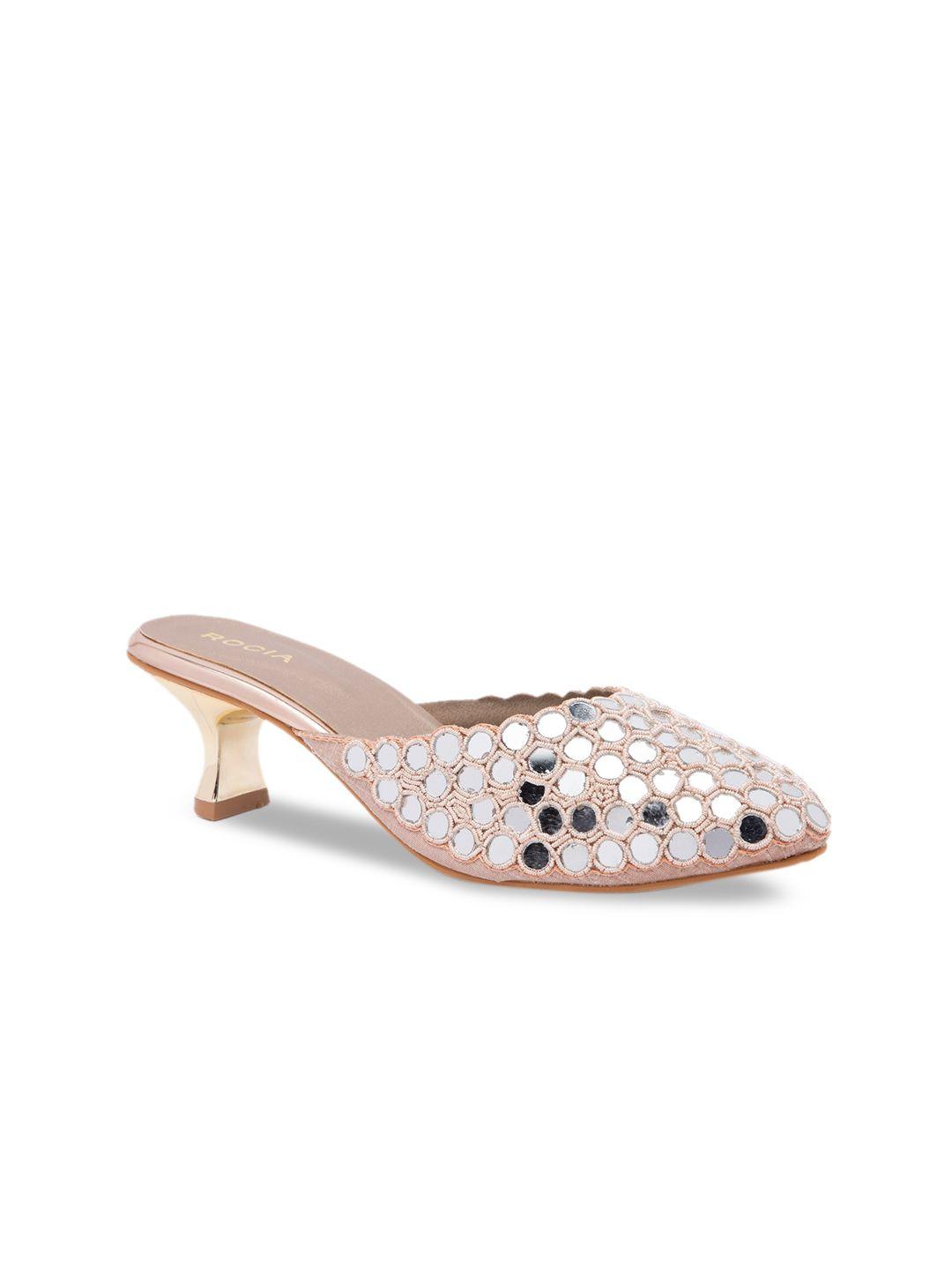 rocia women beige embellished mules