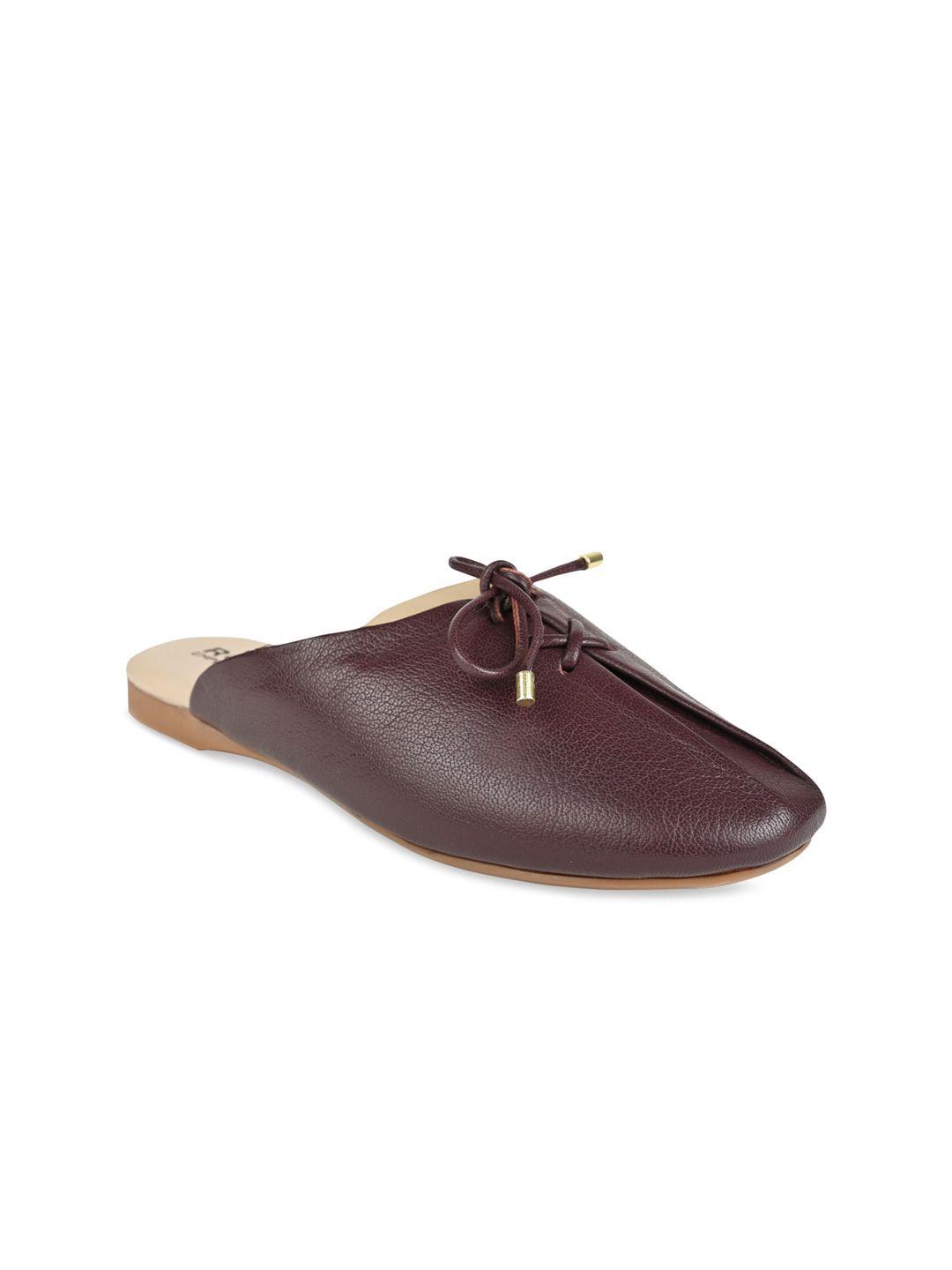 rocia women brown mules with bows flats