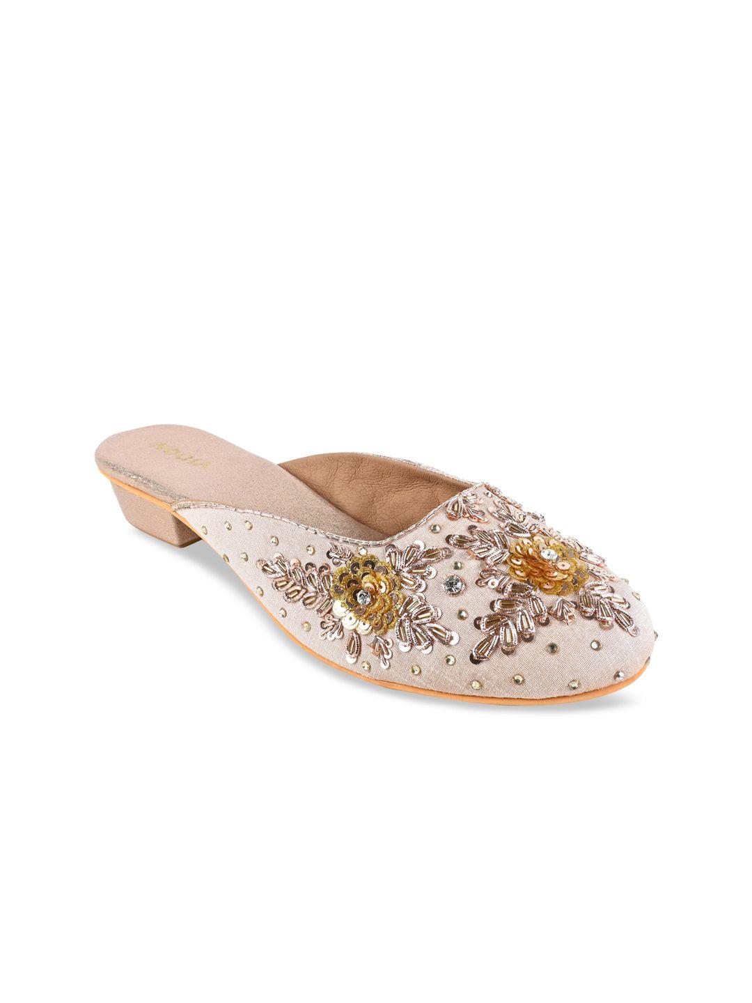 rocia women embellished leather ethnic mules flats