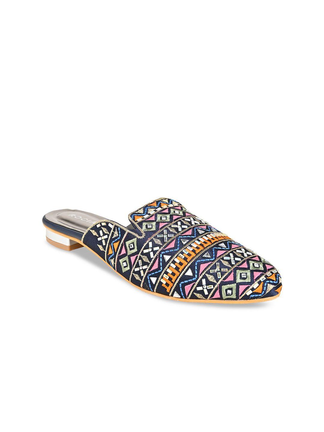 rocia women embroidered ethnic mojaris flats