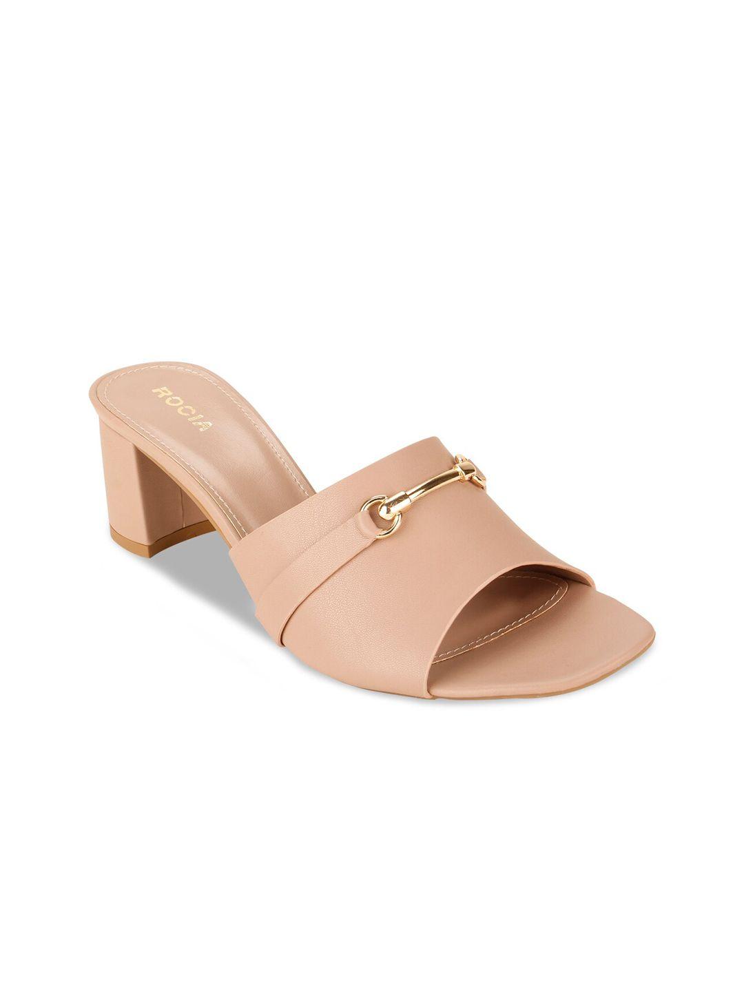 rocia women nude-coloured solid block mules