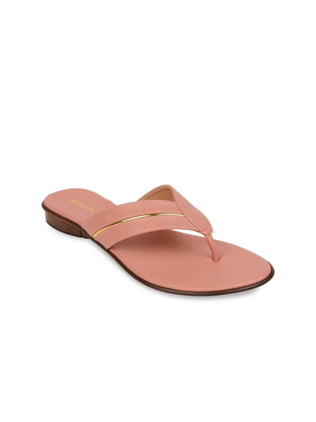 rocia women peach-coloured open toe flats