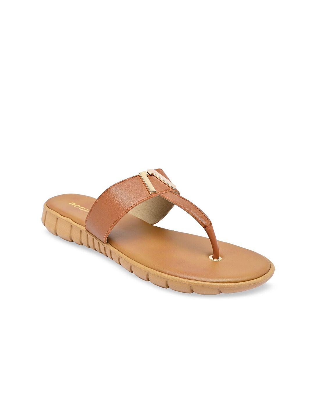 rocia women tan t-strap flats