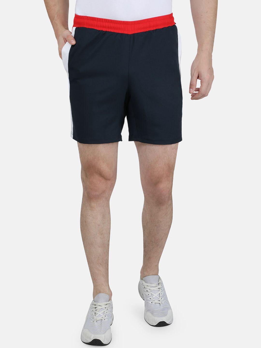 rock it men navy blue mid-rise outdoor sports shorts