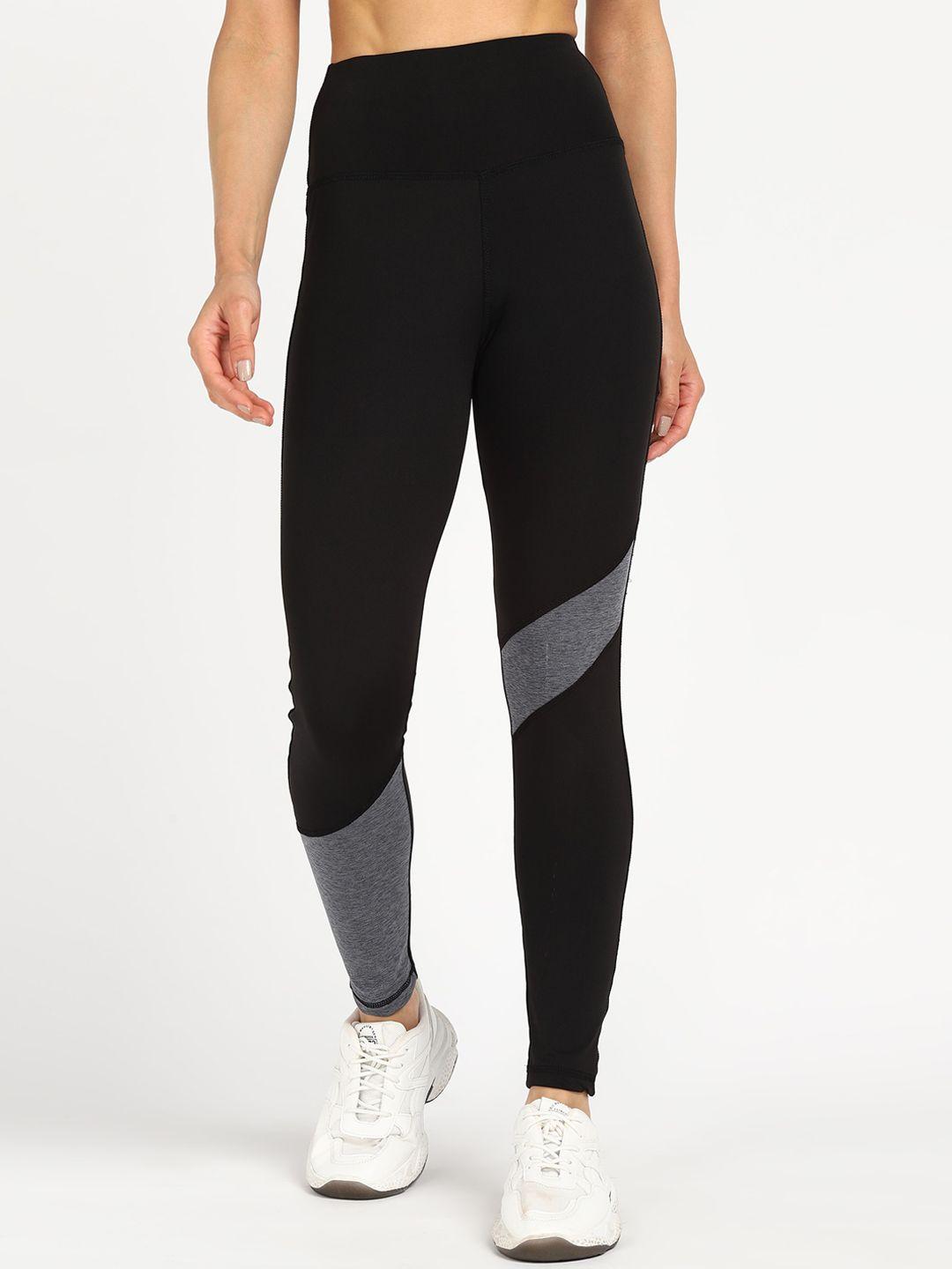 rock paper scissors women black solid gym tights