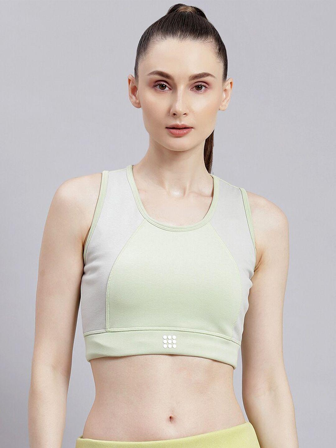 rock.it full coverage non-wired colourblocked workout bra with 360 degree support