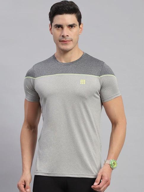 rock.it anthera grey regular fit colour block t-shirt