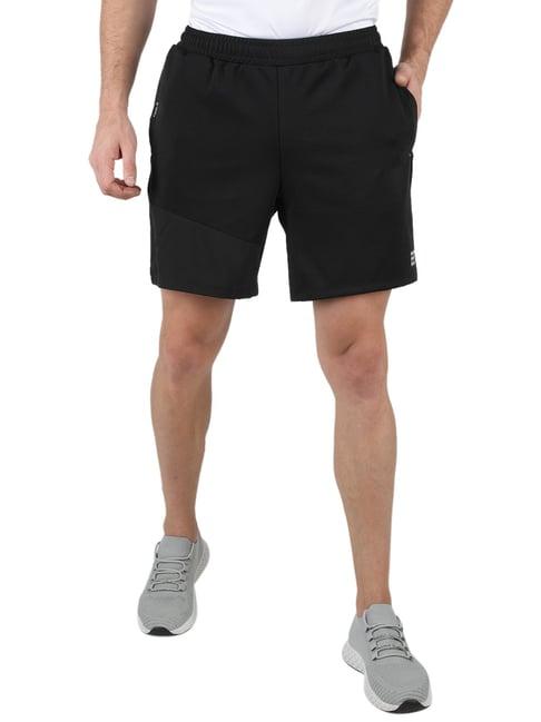 rock.it black regular fit sports shorts