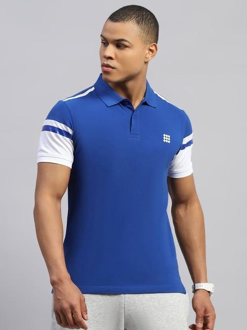 rock.it blue cotton regular fit polo t-shirt