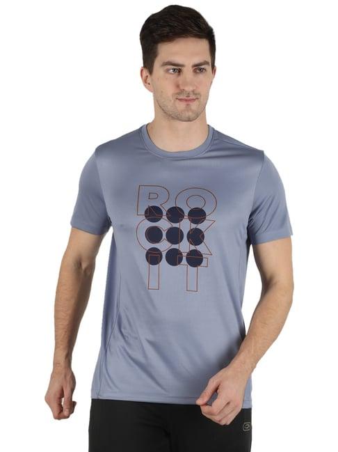 rock.it dusty blue round neck sports t-shirt