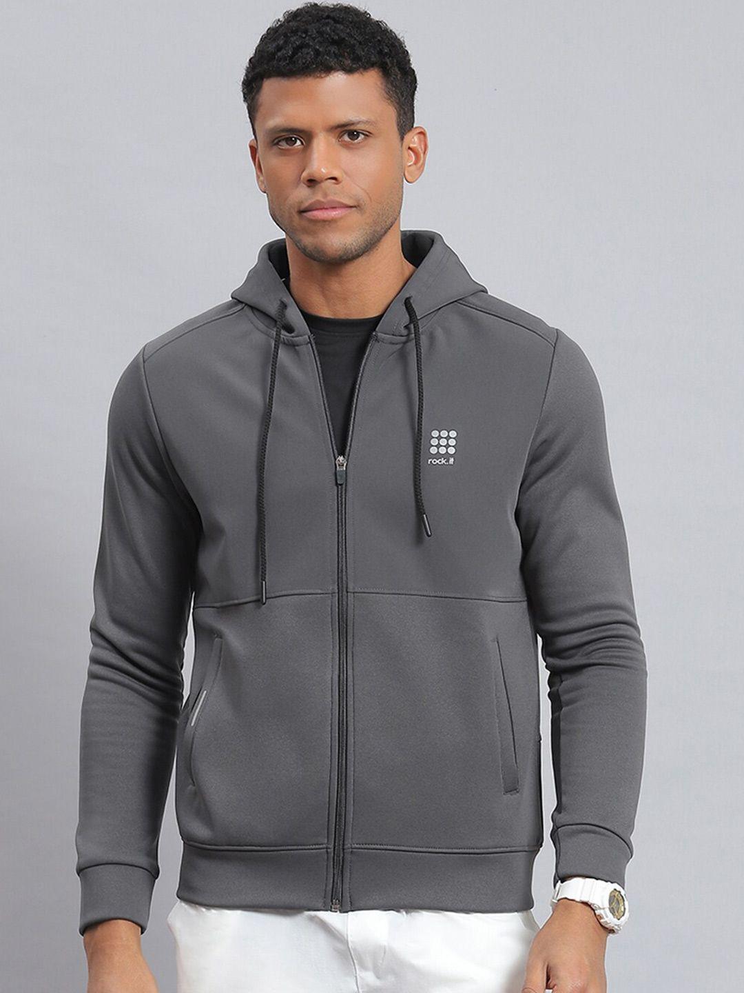 rock.it hooded long sleeves front-open sweatshirt