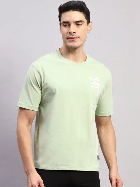 rock.it light green smart fit printed t-shirt