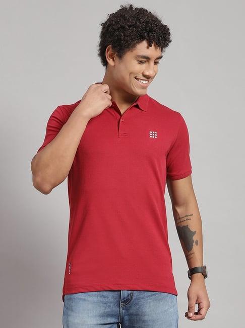 rock.it maroon smart fit polo t-shirt