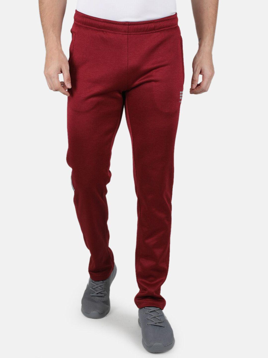 rock.it men maroon solid polyester track pants