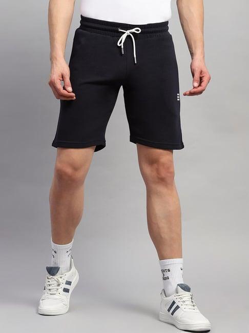 rock.it navy blue cotton regular fit shorts