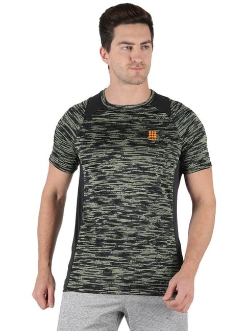 rock.it olive self pattern slim fit t-shirt