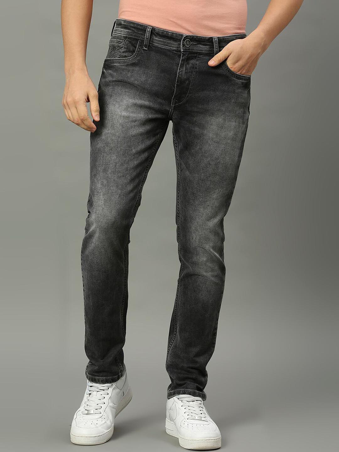 rocking swamy men clean look heavy fade slim fit cotton jeans