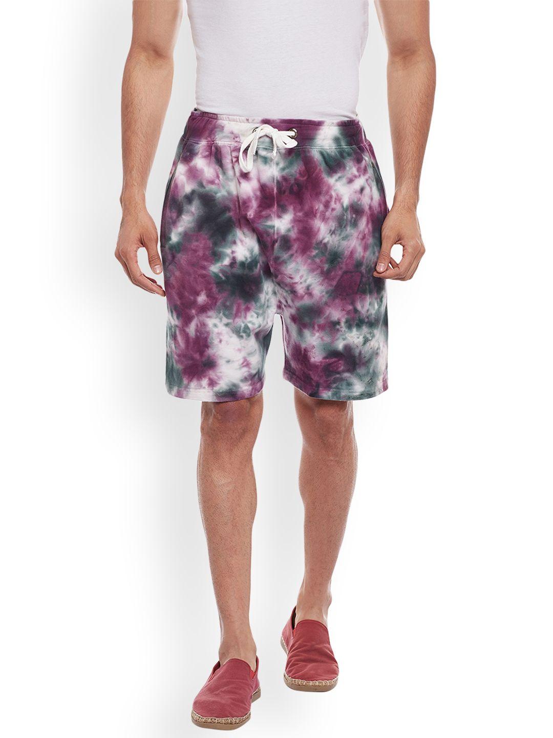 rodamo men multicoloured printed slim fit regular shorts